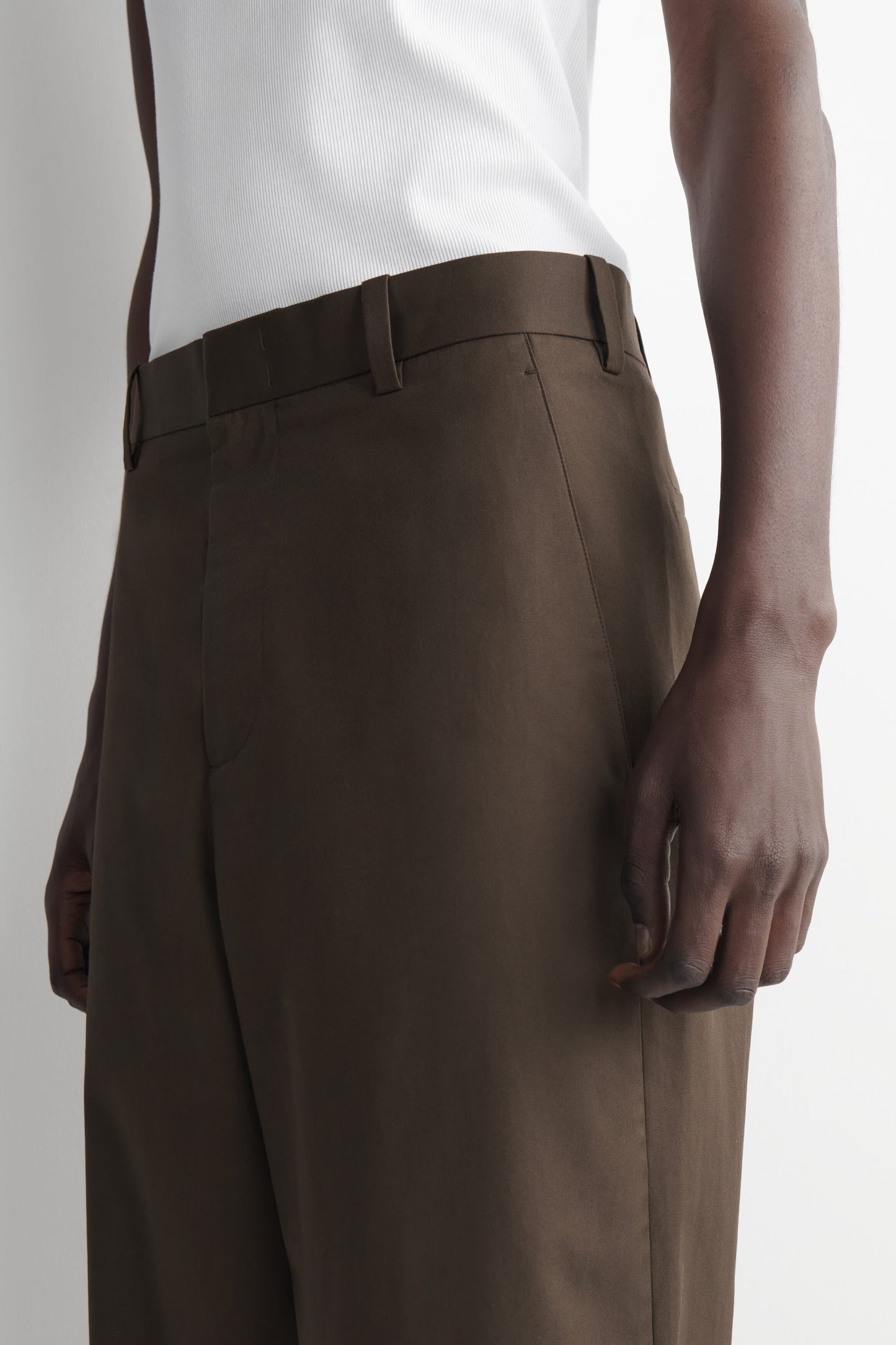 COTTON WIDE-LEG PANTS