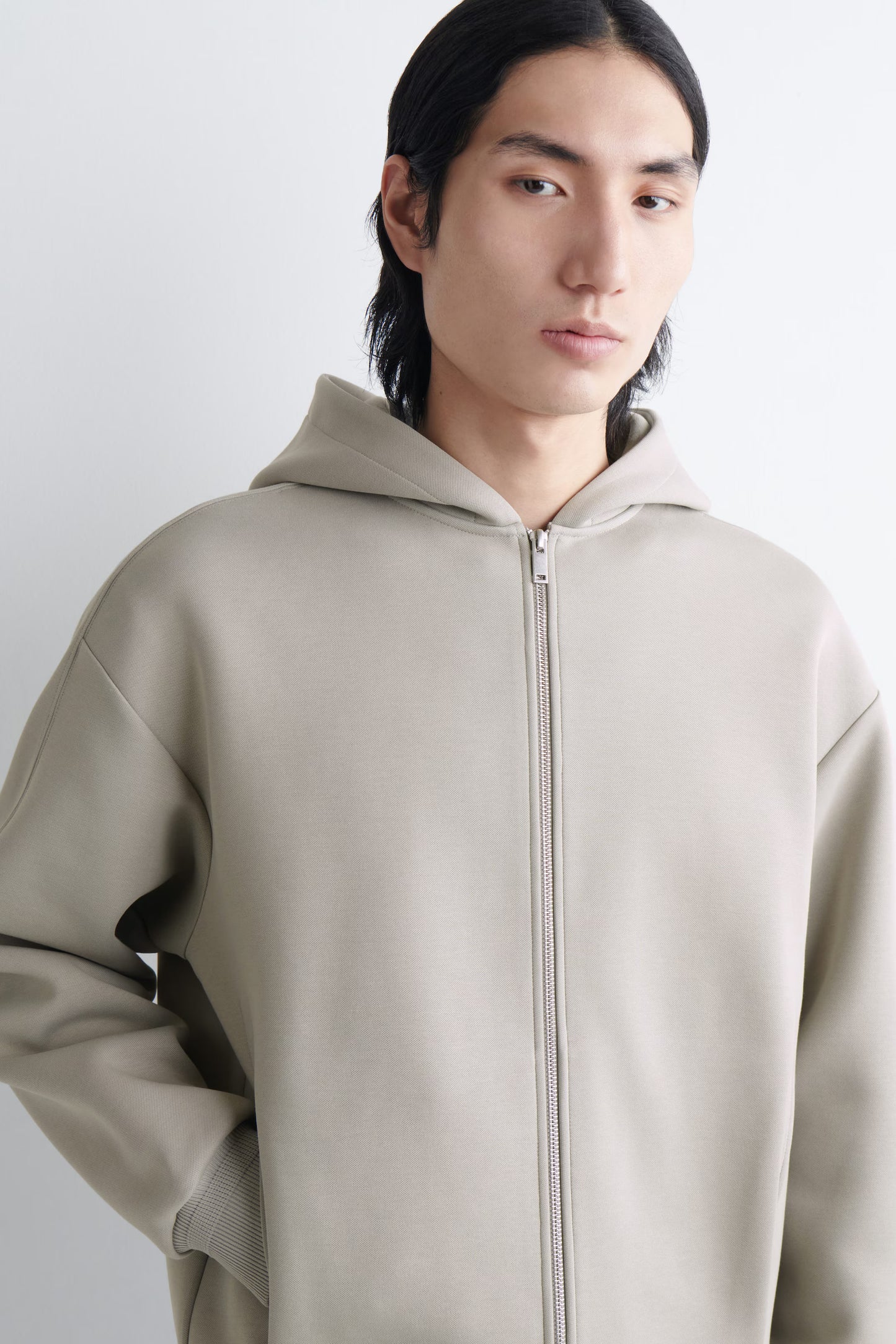 PIQUÉ ZIP-UP HOODIE