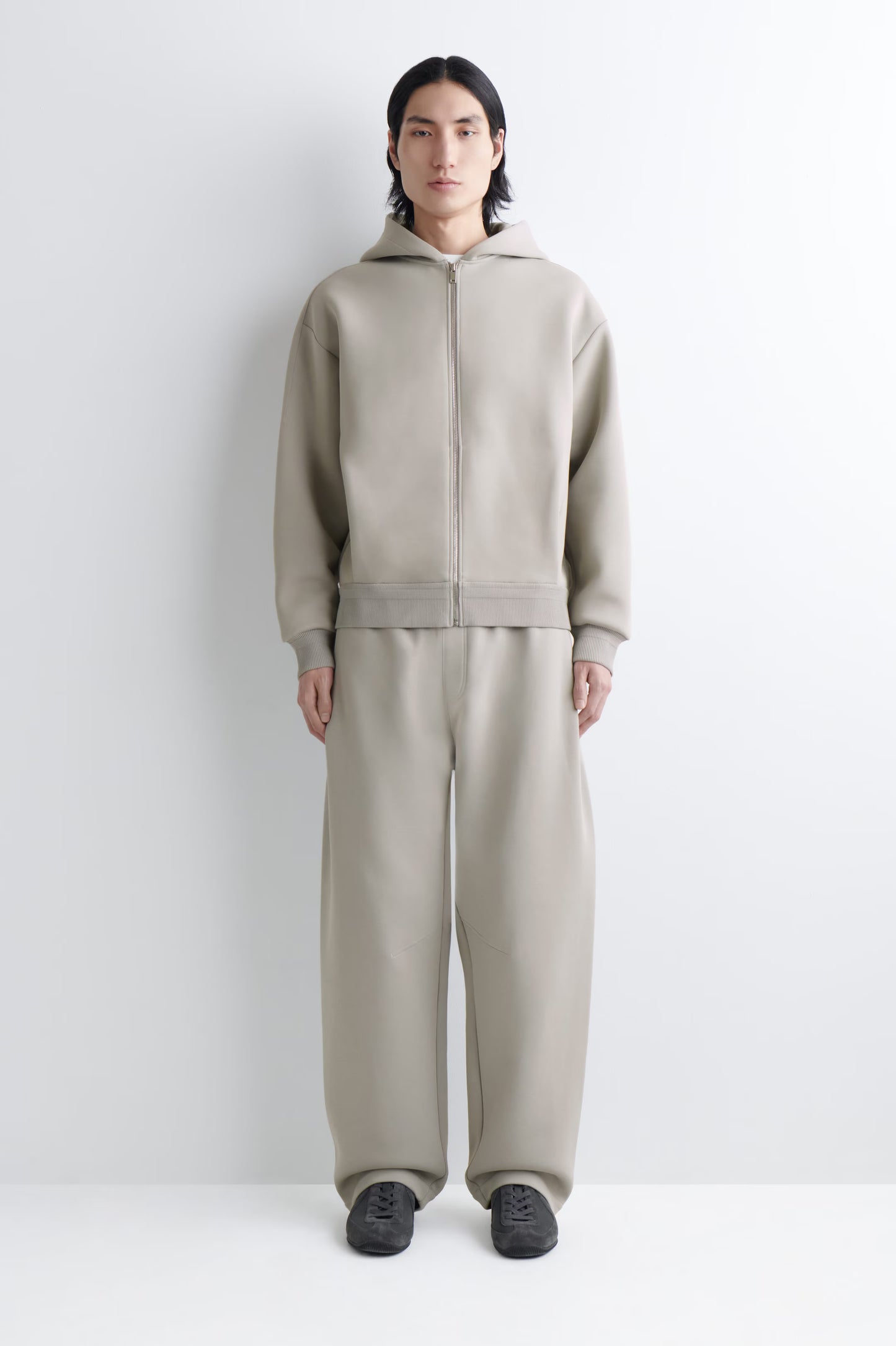 PIQUÉ ZIP-UP HOODIE