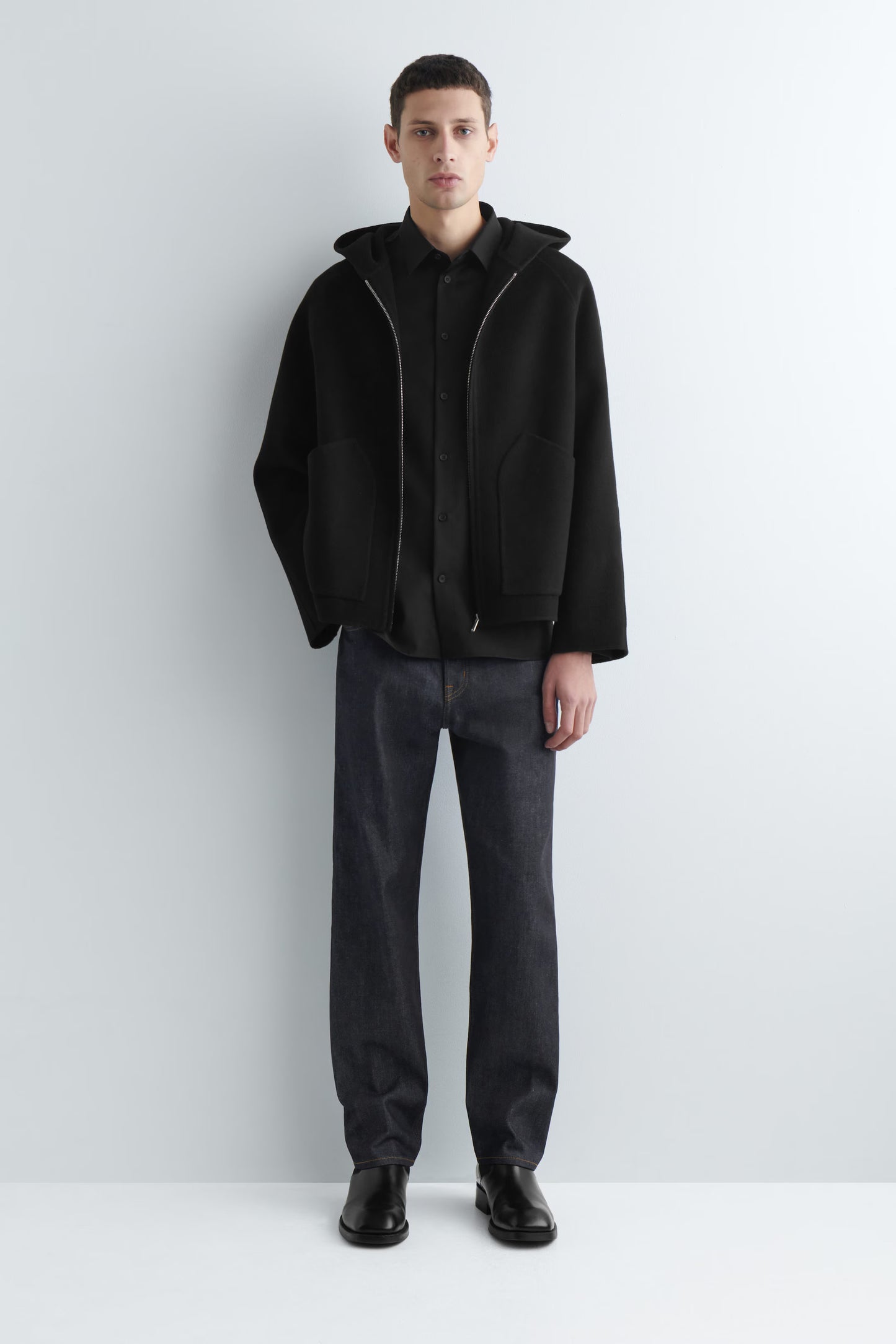WOOL ZIP-UP HOODIE