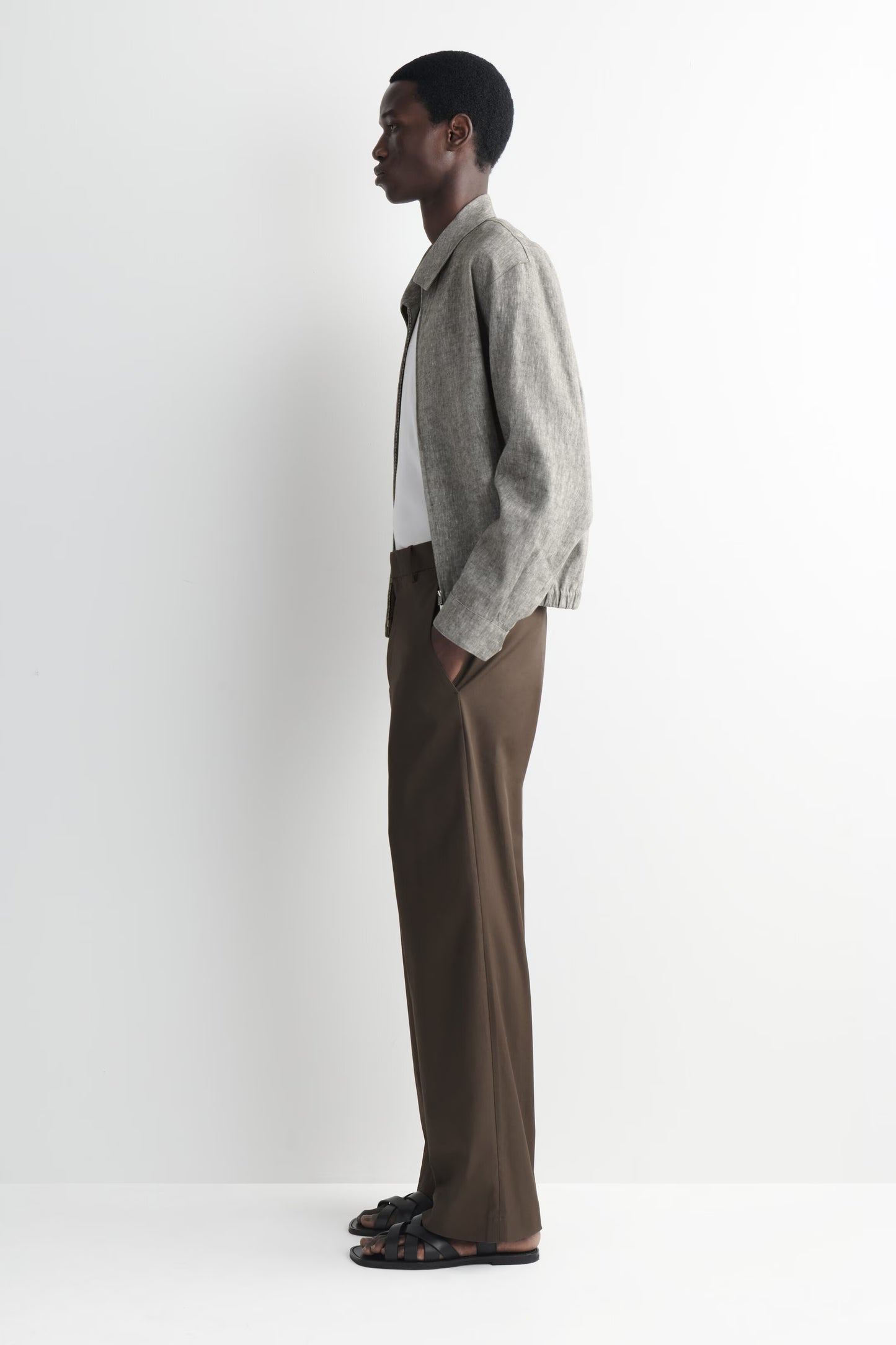 COTTON WIDE-LEG PANTS