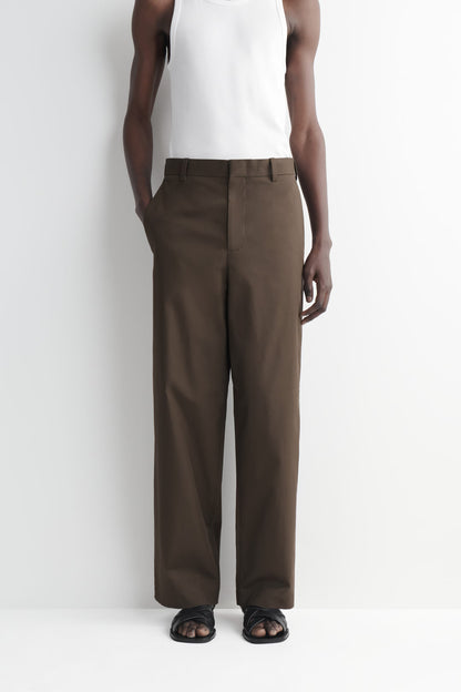COTTON WIDE-LEG PANTS