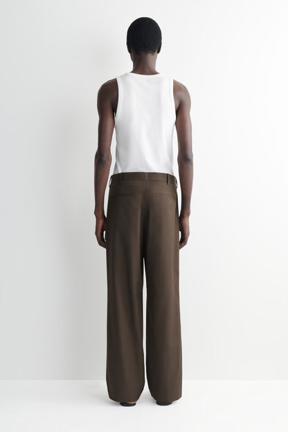 COTTON WIDE-LEG PANTS